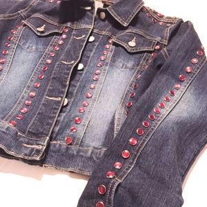 distessed denim Rock & Republic Denim Jacket Studs